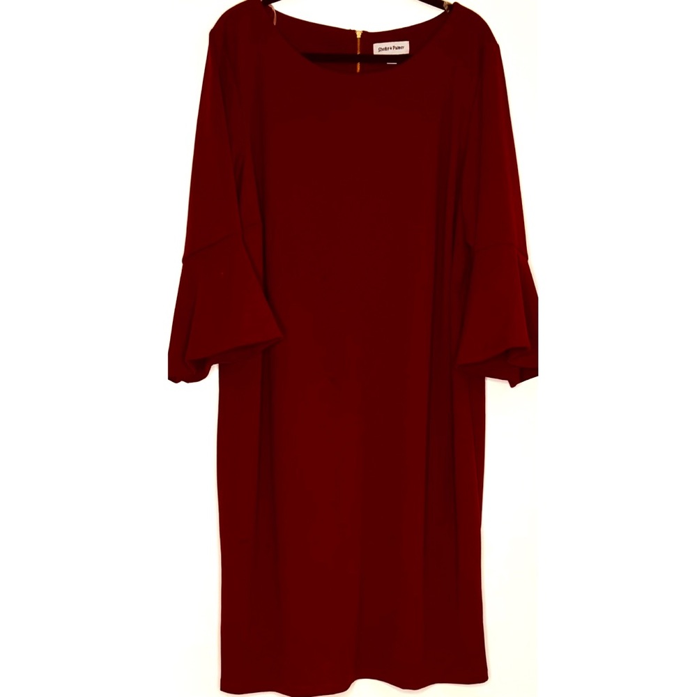 Shelby and Palmer |Size 22 W |Formal Burgundy Midi Dress |Used